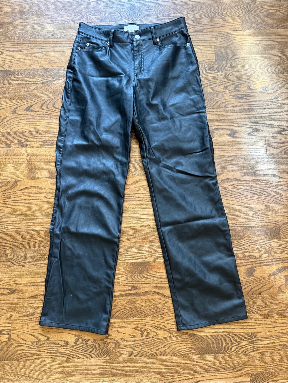 H&M Black Faux Leather Pants